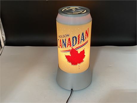 MOLSON CANADIAN REVOLVING DESK LAMP (Works, 12” tall)