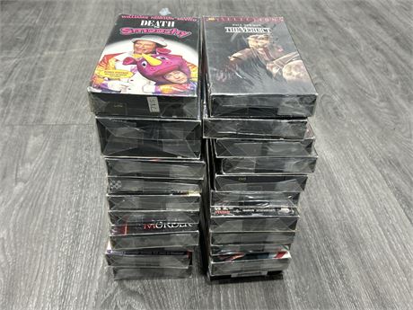 21 RESEALED VHS MOVIES (POSSIBLY USED)