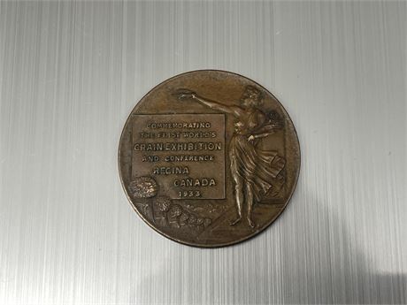 1933 FIRST WORLD GRAIN EXHIBITION IN CANADA COIN