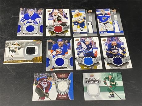 10 NHL JERSEY CARDS