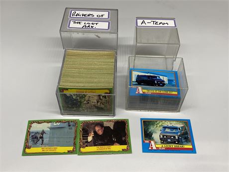 1983 A-TEAM CARDS & 1981 RAIDERS OF THE LOST ARK CARDS