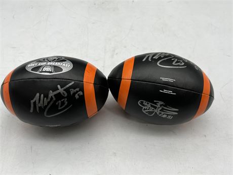 2 BC LIONS 2005 SIGNED TOY FOOTBALLS