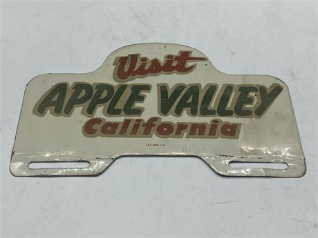 1950s APPLE VALLEY CALIFORNIA LICENSE PLATE TOPPER (11”X7”)