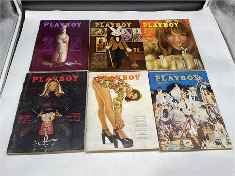 6 ISSUES PLAYBOY 1972