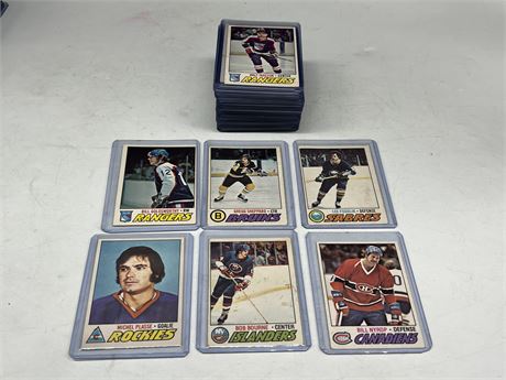 (40) 1977 OPC NHL CARDS IN TOPLOADERS