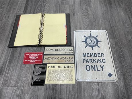 METAL YACHT SIGN, METAL RM SIGNS + MORE SIP RELATED + BOOK