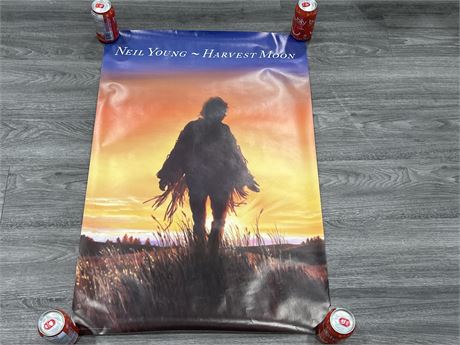 1992 REPRISE RECORDS NEIL YOUNG HARVEST MOON PROMO POSTER - 35”x24”