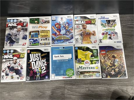 LOT OF 10 WII GAMES