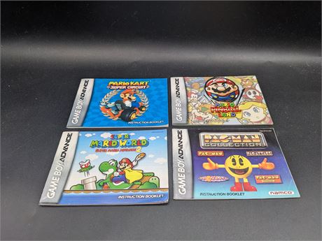 COLLECTION OF GAMEBOY ADVANCE MANUALS - VERY GOOD CONDITION