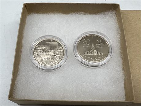 $5 CANADA COIN PROOF & 20 KRONER COIN PROOF