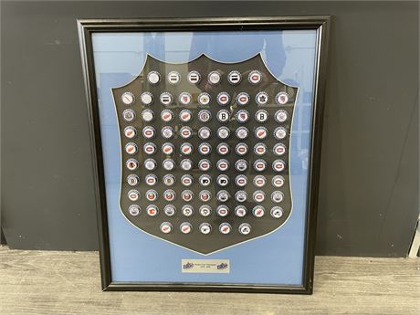 STANLEY CUP CHAMPIONS BOTTLE CAP FRAMED COLLECTION 22”x27”