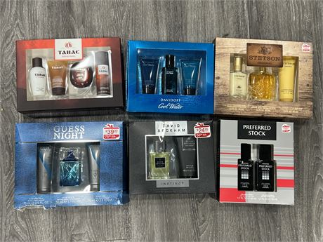 6 NEW COLOGNE / PERSONAL HYGIENE KITS