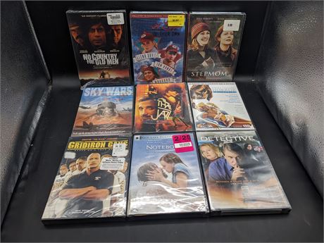 9 SEALED MOVIES - SOME RARE TITLES - DVD