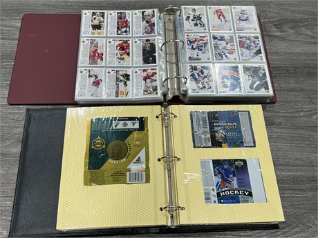 BINDER OF ORIGINAL CARD WRAPPERS & BINDER OF 1991-97 UD NHL CARDS