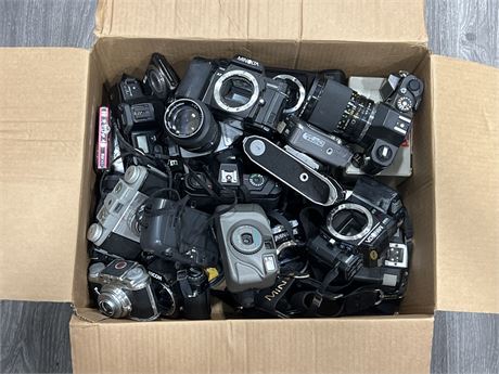 BOX OF CAMERAS - AS IS
