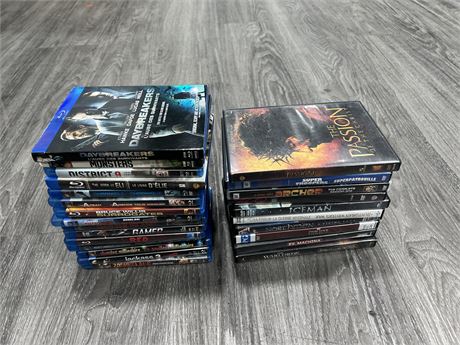 15 MISC BLU RAYS + 11 DVDS