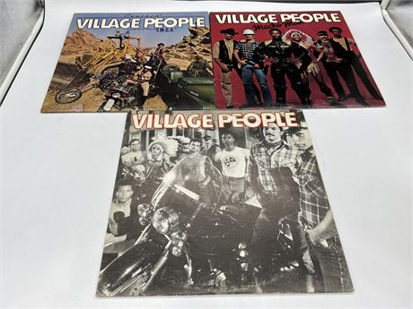 3 VILLAGE PEOPLE RECORDS - VG+