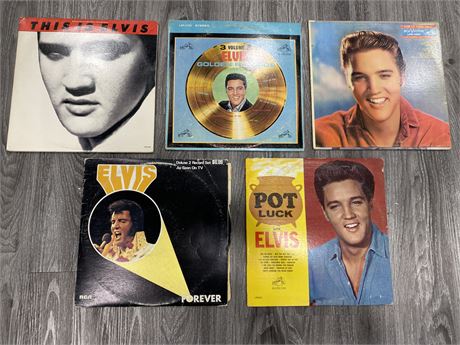 5 ELVIS RECORDS (few scratched)