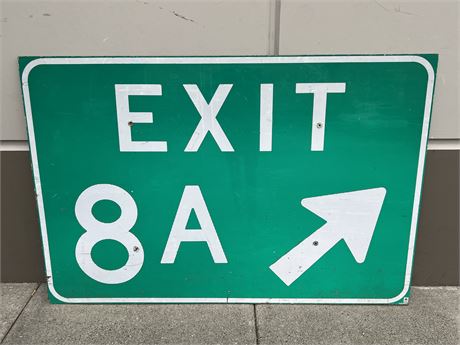LARGE HEAVY WOOD EXIT 8A ROAD SIGN (6ftx4ft)