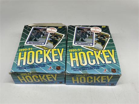 (2) 1990-91 OPC WAX BOXES (72 TOTAL SEALED PACKS)