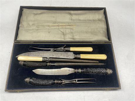 WOSTENHOLM’S CARVING SETS SHEFFIELD ENGLAND