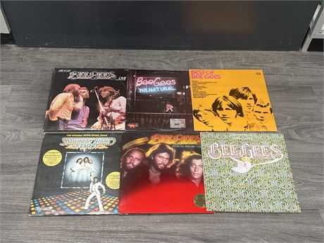 6 BEEGEES RECORDS - MOSTLY VG+