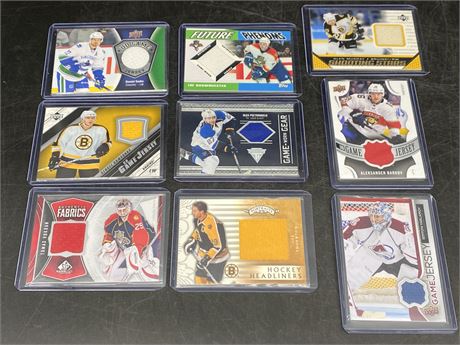 9 MISC. NHL JERSEY CARDS
