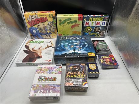 10 SEALED BOARD GAMES & ECT