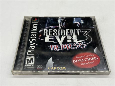 RESIDENT EVIL 3 - PLAYSTATION W/INSTRUCTIONS - GOOD CONDITION