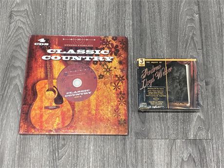 4 CLASSIC COUNTRY CDS & 3 ANDREW FLOYD WEBBER CDS
