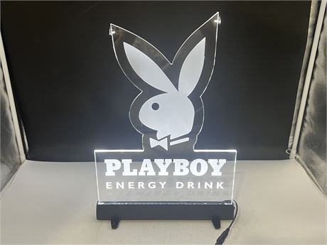 (NEW) PLAYBOY LED LIGHT UP ON STAND - 17” TALL
