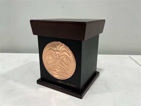 CLARENCE WELLS EMBOSSED SPIRIT BOX (9” tall)