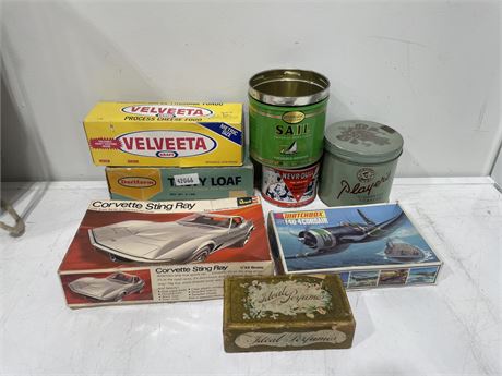 LOT OF VINTAGE TINS & COLLECTIBLES