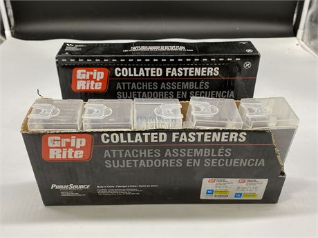 2 BOXES OF 15GA COLLATED FINISH NAILS (38mm / 1.5”)