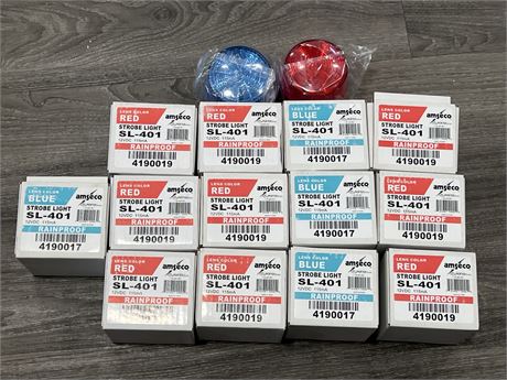 13 NEW RED / BLUE SMALL STROBE LIGHTS