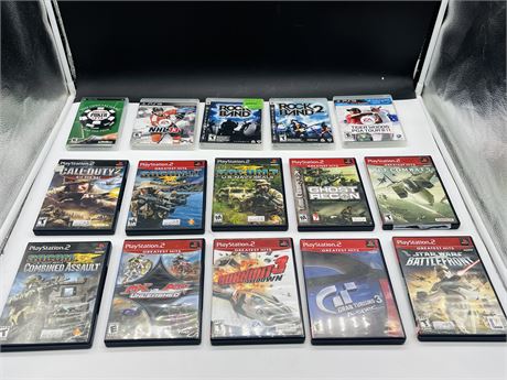 15 ASSORTED PS2/PS3/PSP GAMES