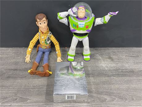COMPLETE TOY STORY DVD W/WOODY & BUZZ (12” TALL)