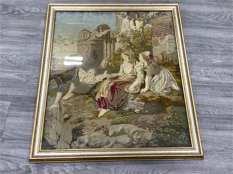 LARGE VINTAGE FRENCH TAPESTRY (30”X34”)