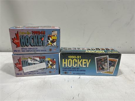 3 SEALED 1990s OPC NHL CARD BOXES
