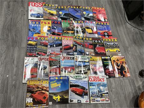 LOT OF FORZA & CLASSIC CAR MAGAZINES