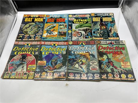8 VINTAGE GIANT BATMAN COMICS