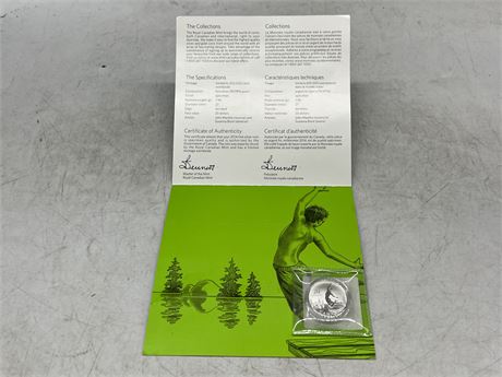 ROYAL CANADIAN MINT $20 FINE SILVER COIN