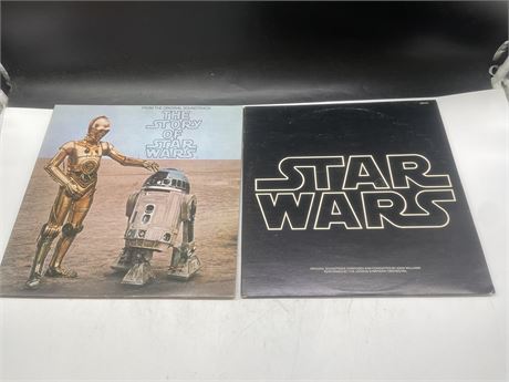 2 STAR WARS RECORDS - VG (SLIGHTLY SCRATCHED)