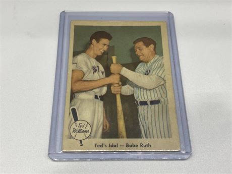 1959 TED WILLIAMS - FLEER TED’S IDOL BABE RUTH