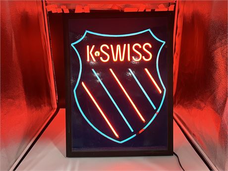 LIGHT UP K-SWISS SHOP SIGN / ADVERTISEMENT (18”x25”)