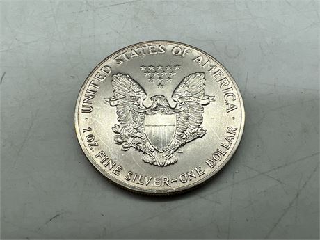 1991 US LIBERTY 1 OZ FINE SILVER DOLLAR COIN