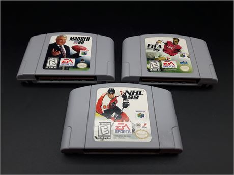 MADDEN 99, FIFA 99 AND NHL 99 - N64