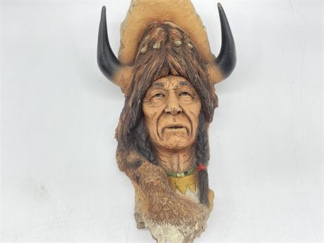 NEIL ROSE 222/3000 “HE WHO CAUSES FEAR” FIRST NATIONS BUFFALO HEAD WALL HANGING