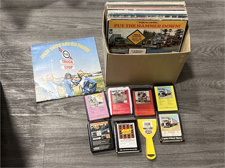 BIG RIG THEMED MUSIC COLLECTION - RECORDS & 8 TRACKS