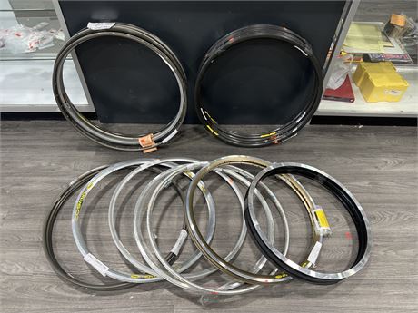 LARGE LOT OF NEW BIKE RIMS - SEE PHOTOS FOR AVAILABLE SPECS